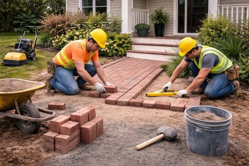 Brick Hardscaping Installation in Worcester, MA